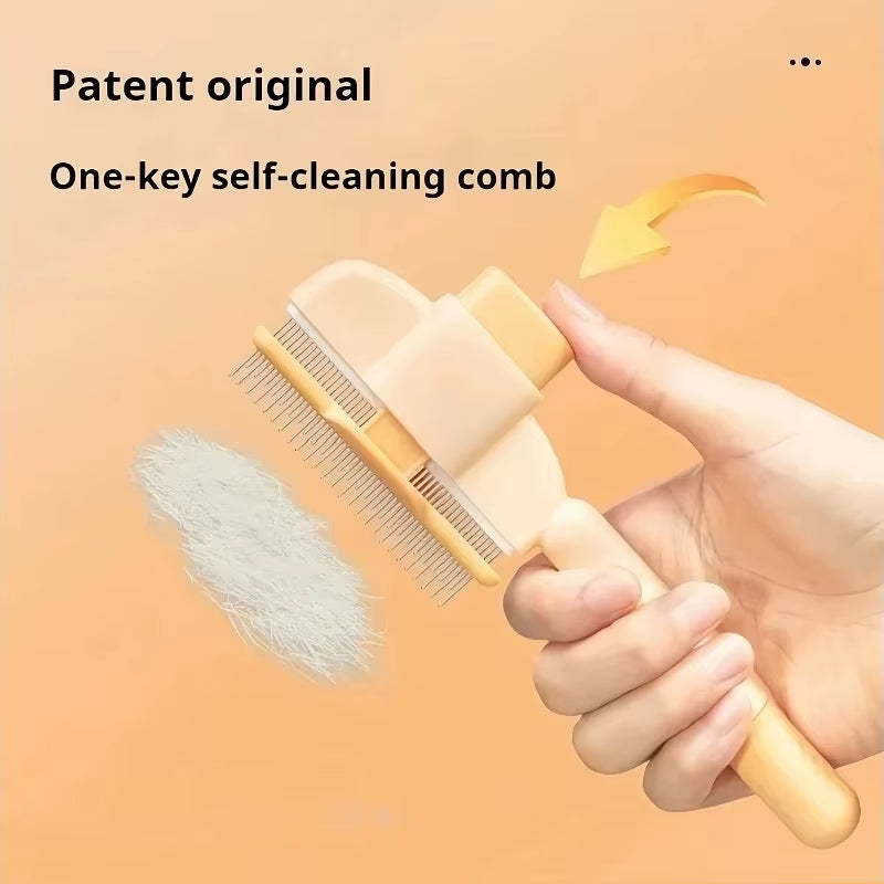 Pet Hair Remove Comb Self-Cleaning Cat Slicker Brush Pet Waste Hair Comb for Cats Grooming Brushes Dog Combs Cat Accessories