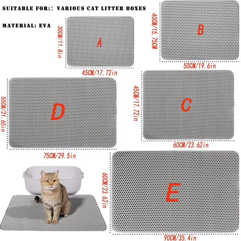 Cat Litter Mat Large Size Waterproof Pet Toilet Cat Litter Trapping Mat Non Slip Double Layer Cats Litter Box Pad Pet Product