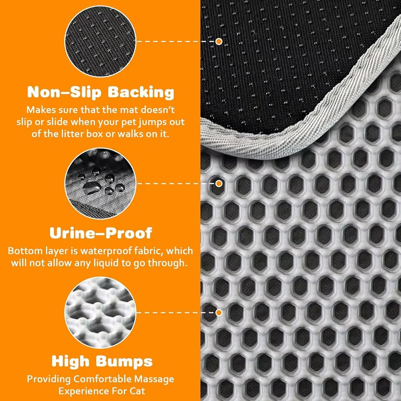 Cat Litter Mat Large Size Waterproof Pet Toilet Cat Litter Trapping Mat Non Slip Double Layer Cats Litter Box Pad Pet Product