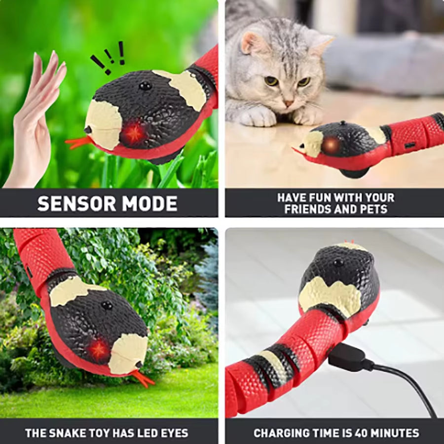 Automatic Cat Teasetoys for Cats USB Charging Snake Teasetoys for Cats USB Charging Cat Accessories for Pet Cats Game Play To