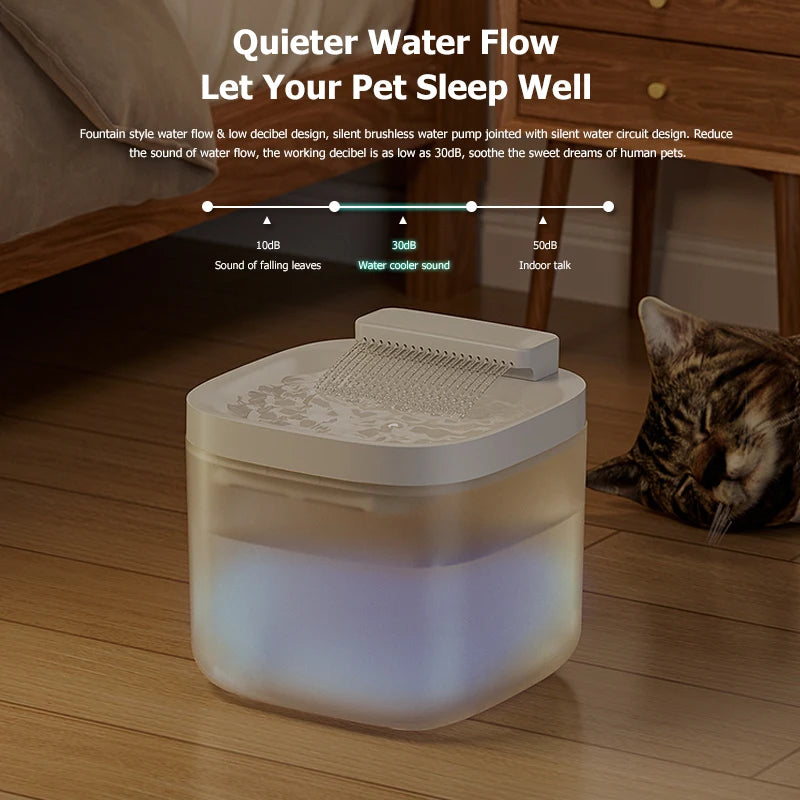 3L USB Pet Water Fountain with Pump & Filter Anti-Dry Burning Cat Water Dispenser Auto Recirculating Pet Water Flow Drinker