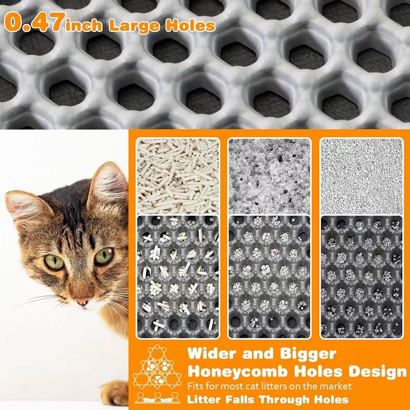 Cat Litter Mat Large Size Waterproof Pet Toilet Cat Litter Trapping Mat Non Slip Double Layer Cats Litter Box Pad Pet Product